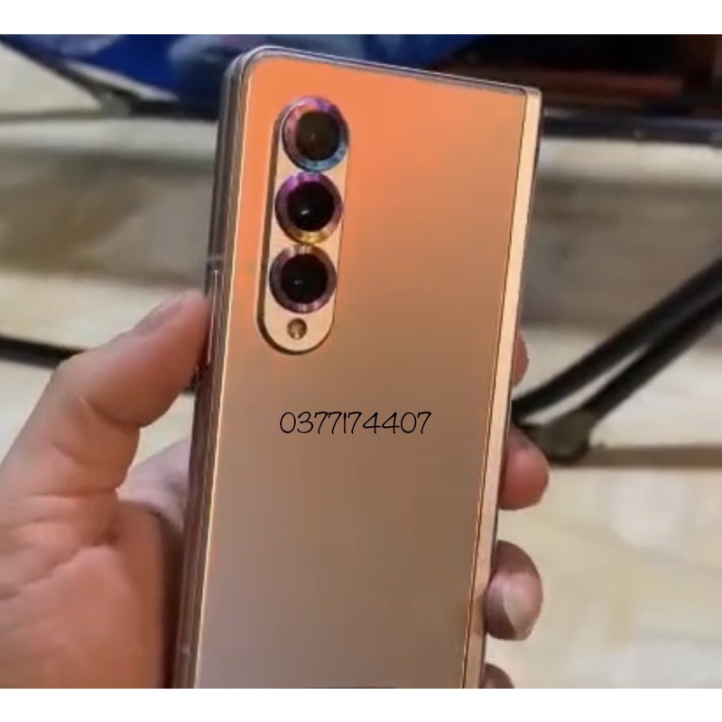 Samsung Z Fold 3 5G_Bộ 3 mắt dán bảo vệ camera ánh 7 màu titan ánh cầu vồng siêu đẹp
