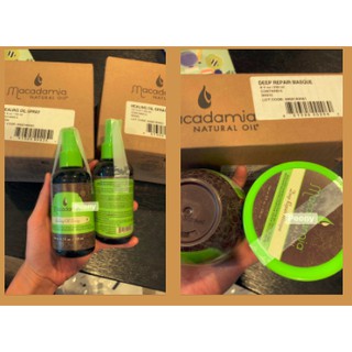 Set Ủ tóc Macadamia Natural Oil Deep Repair Masque 236ml + Xịt dưỡng Healing Oil Spray 125ml - Kèm Bill mua hàng US