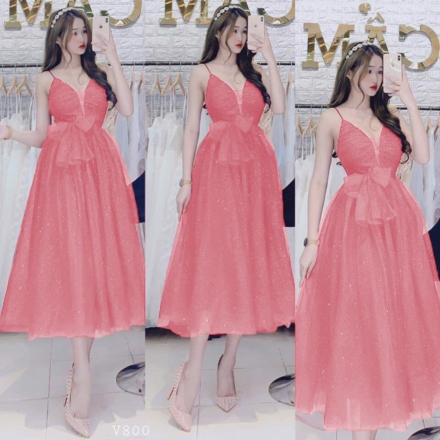 Đầm xoè hai dây