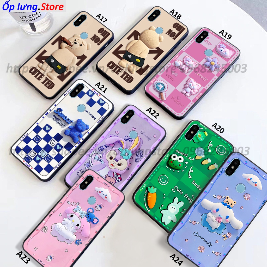 Ốp lưng Xiaomi Redmi Note 5-5Pro / 6-6Pro in hình 3D gấu cute cool ngầu giả nổi.