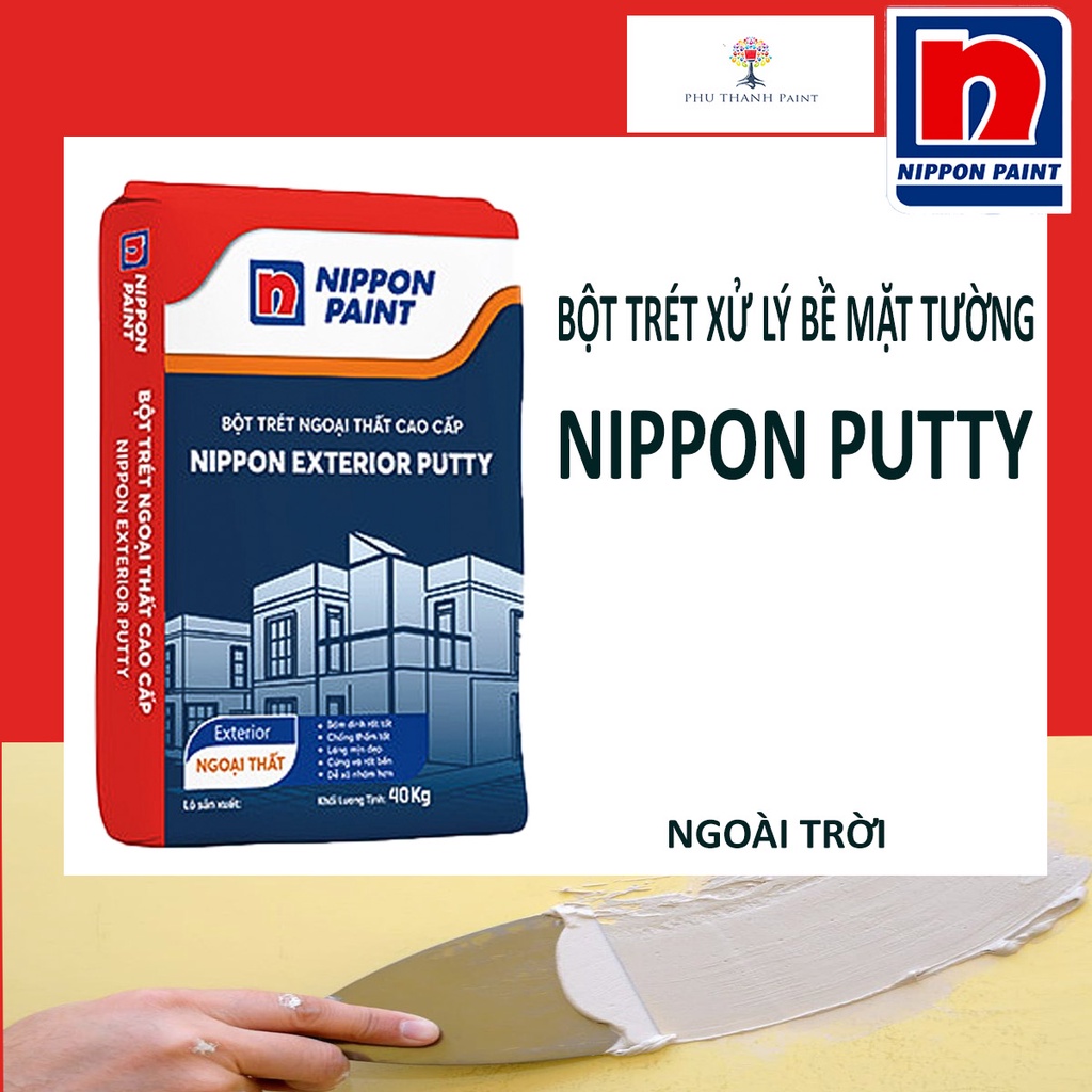 Bột trét - Trám tường - Vá vết nứt bề mặt đa năng - Nippon Putty - Ngoài trời 1KG