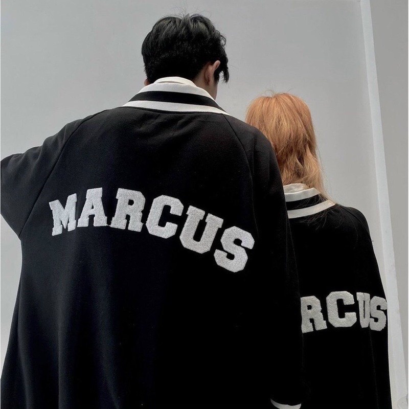 Áo cardigan nữ họa tiết chữ MARCUS 18 [FREESHIP] Áo khoác unisex viền trắng chất nỉ cotton dáng rộng cá tính GuuZ | BigBuy360 - bigbuy360.vn