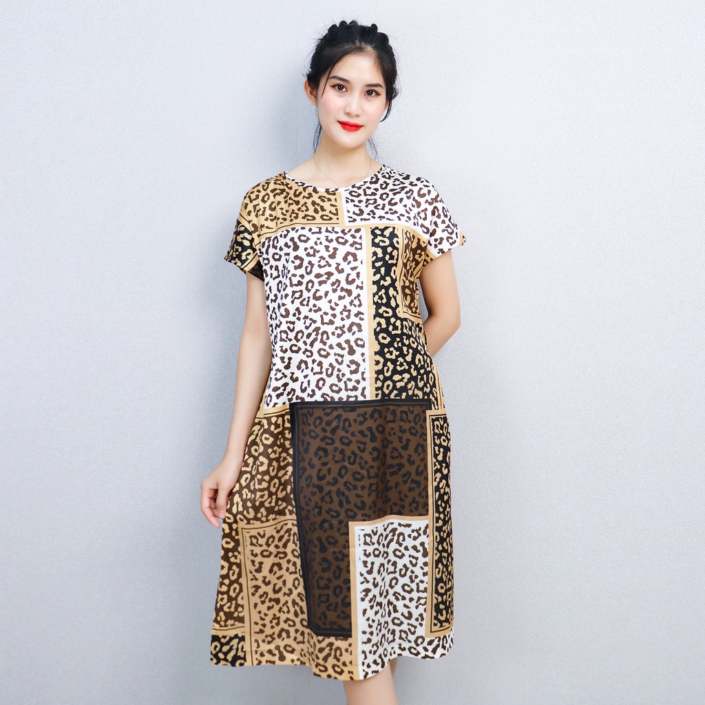 Đầm Suông Công Sở Dự Tiệc Sang Trọng Bigsize AMYRA , Thiết Kế Dáng Suông Da Beo Kèm Đai Cao Cấp Đi Làm, Đi Tiệc DA195