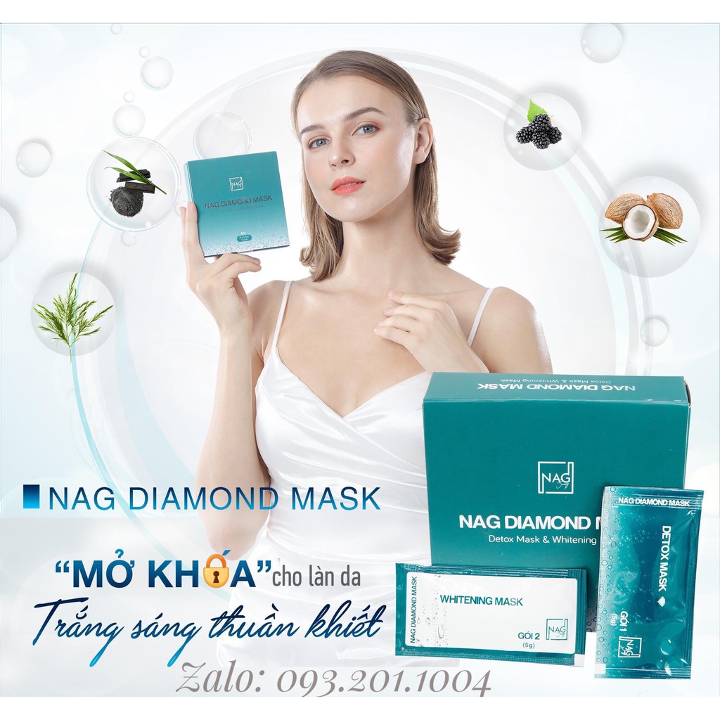 [CHÍNH HÃNG] BỘ ĐÔI MẶT NẠ N.A.G DIAMOND MASK-Thải độc, dưỡng trắng da mặt toàn diện/DETOX MASK-WHITENING MASK | Thế Giới Skin Care