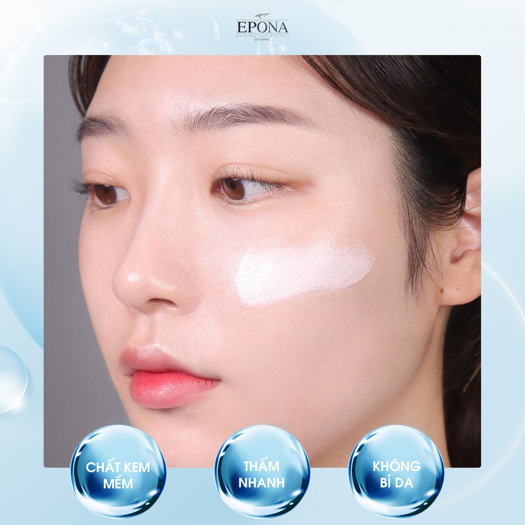 Kem Dưỡng Trắng EPONA Ốc Sên Nâng Tone Mỏng Nhẹ Tự Nhiên Chống Nắng Epona Premium Snail Tone Up Cream SPF 30 PA++  50ml