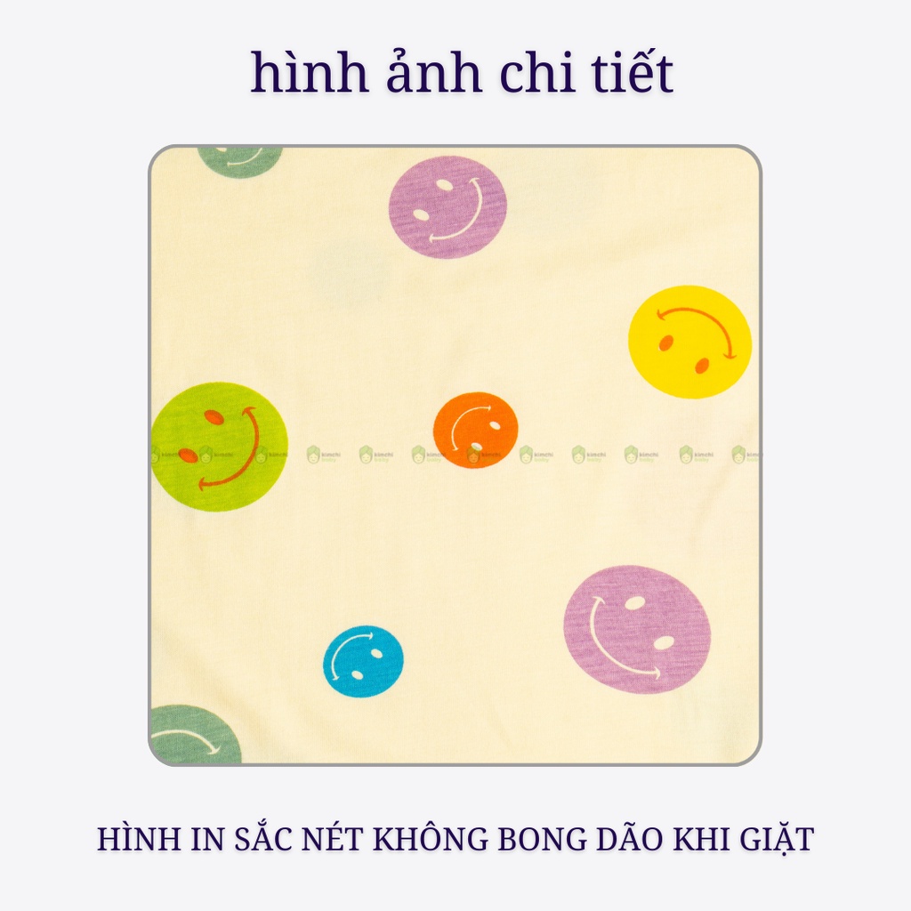 Đồ Bộ Bé Gái, Bé Trai Minky Mom Vải Thun Lạnh Hoạ Tiết Chấm Bi Mặt Cười, Bộ Cộc Tay Mặc Nhà Cho Bé MKM2213