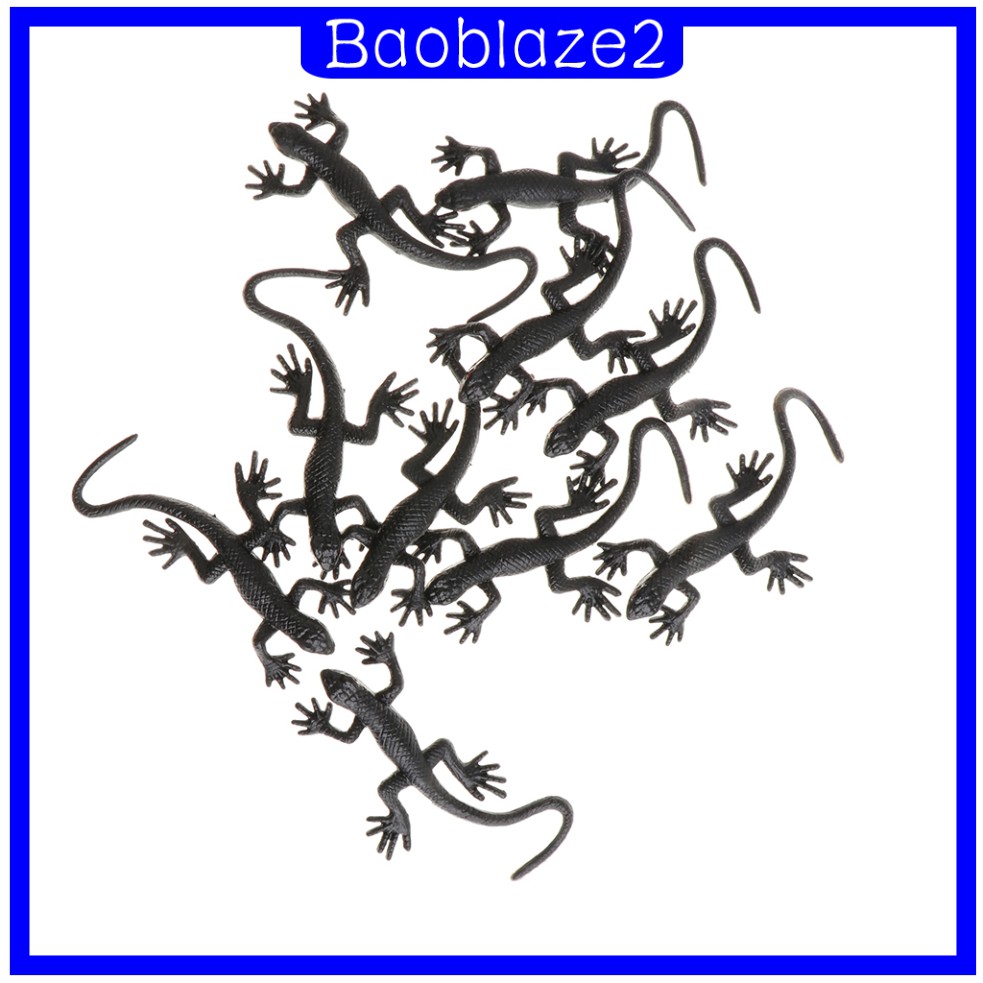 10 Miếng Cao Su Gecko Hình Bò Sát Đồ Chơi Bộ Sưu Tập Đạo Cụ 8x3cm