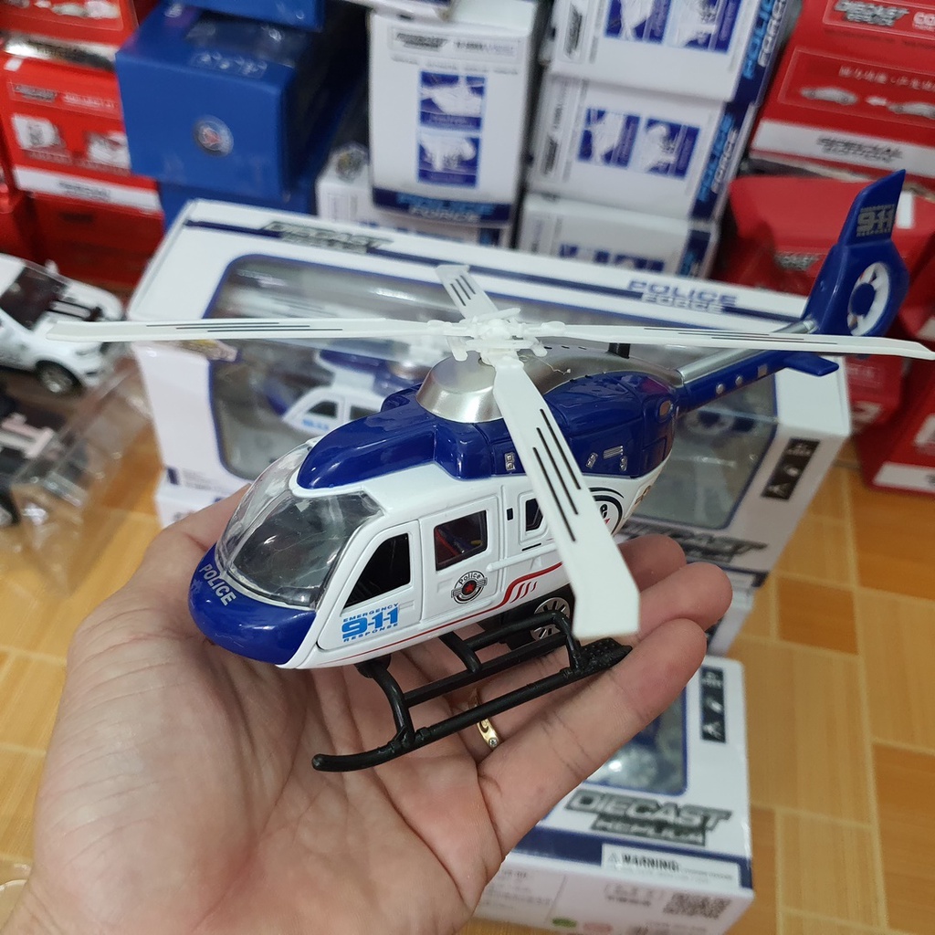 Mô hình máy bay trực thăng đồ chơi trẻ em bằng hợp kim nhựa có âm thanh và đèn