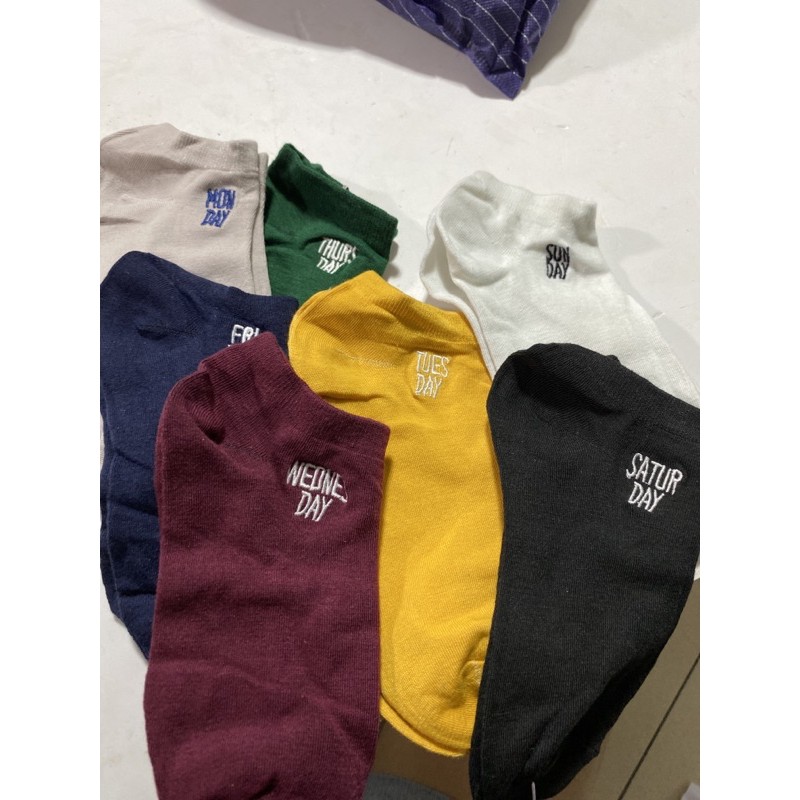 Sỉ tất 7 đôi tất Thêu 7 ngày 100% cotton