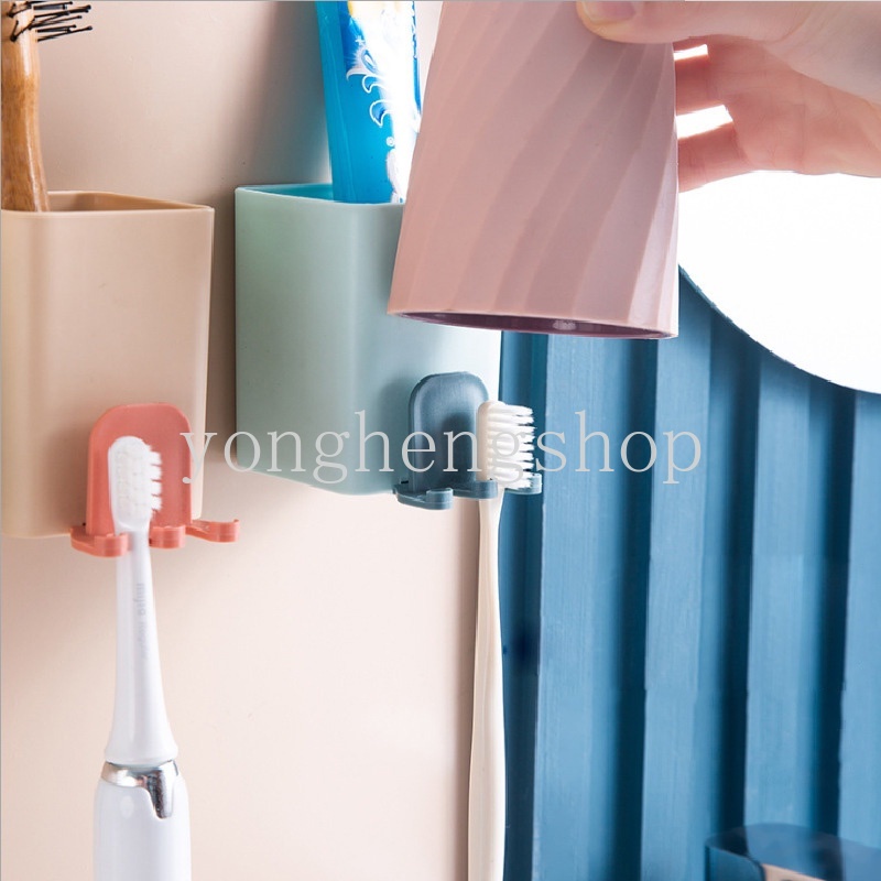 Giá đỡ bàn chải đánh răng gắn tường 3 trong 1 đa năng