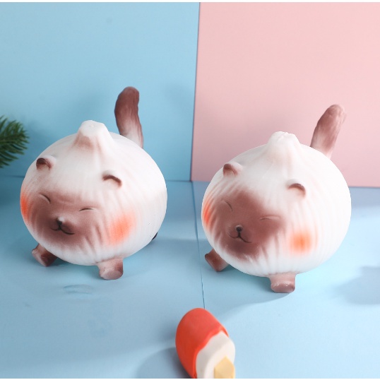 mèo bánh bao xíu mại bóp DCB55 bóng lười thú bóp thủ công handmade squishy toy