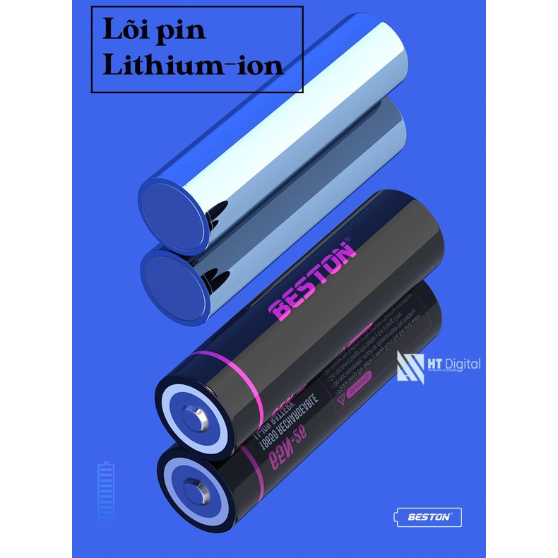 Pin Sạc 18650 3300mAh Beston Dung Lượng Thực (Đầu nhọn, đầu bằng) cho pin xe điện, máy khoan, nguồn dự phòng