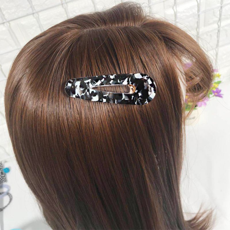 Flgo Kẹp Tóc Acetic Acid Hình Giọt Nước Vân Đá Cẩm Thạch Hình Giọt Nước Cho Nữ