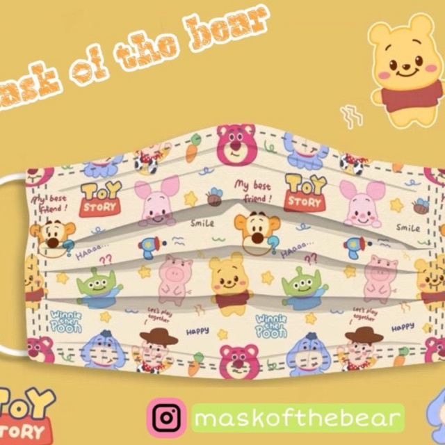 Khẩu Trang Y Tế Kháng Khuẩn Stickers Siêu Dễ Thương Hoạ Tiết Losto, Pooh, Disney...