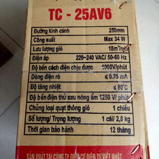Quạt thông gió ốp tường TICO TC-25AV6
