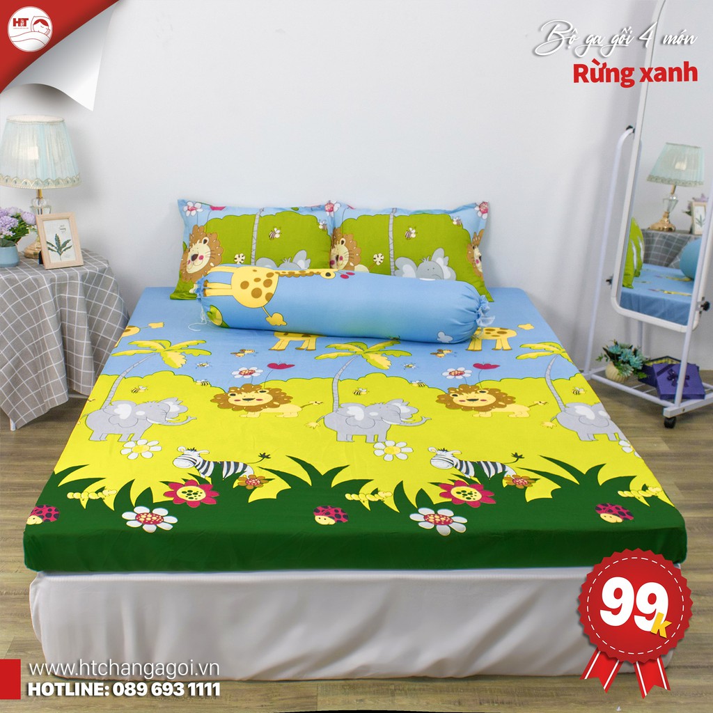 Bộ Chăn Ga 4 Món in hình 3D Họa Tiết Ngộ Nghĩnh Đáng Yêu bộ chăn ga drap giá rẻ in họa tiết CHĂN GA GỐI H&T | BigBuy360 - bigbuy360.vn