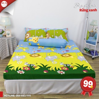 Bộ Chăn Ga 4 Món in hình 3D Họa Tiết Ngộ Nghĩnh Đáng Yêu bộ chăn ga drap giá rẻ in họa tiết CHĂN GA GỐI H&T