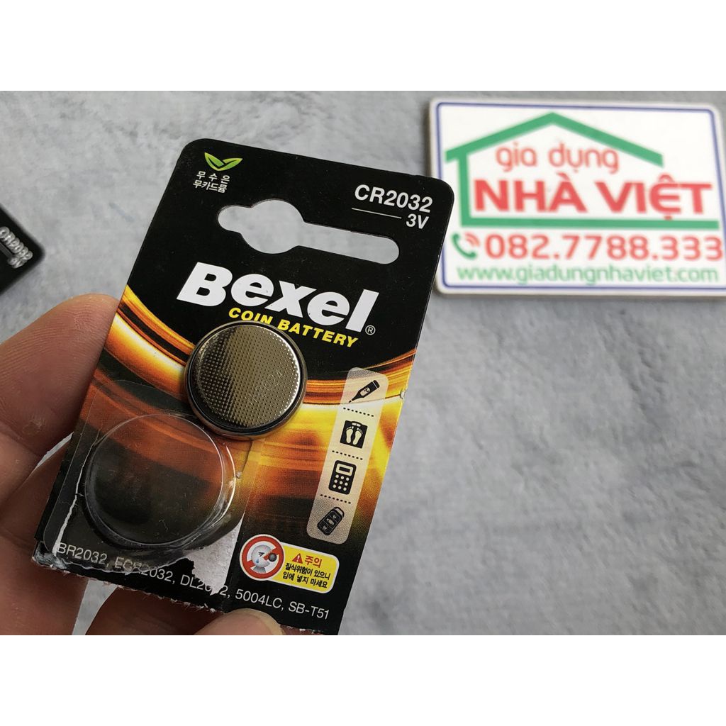 Vỉ 5 pin cúc áo Bexel CR2032 Lithium coin battery 3V Hàn Quốc