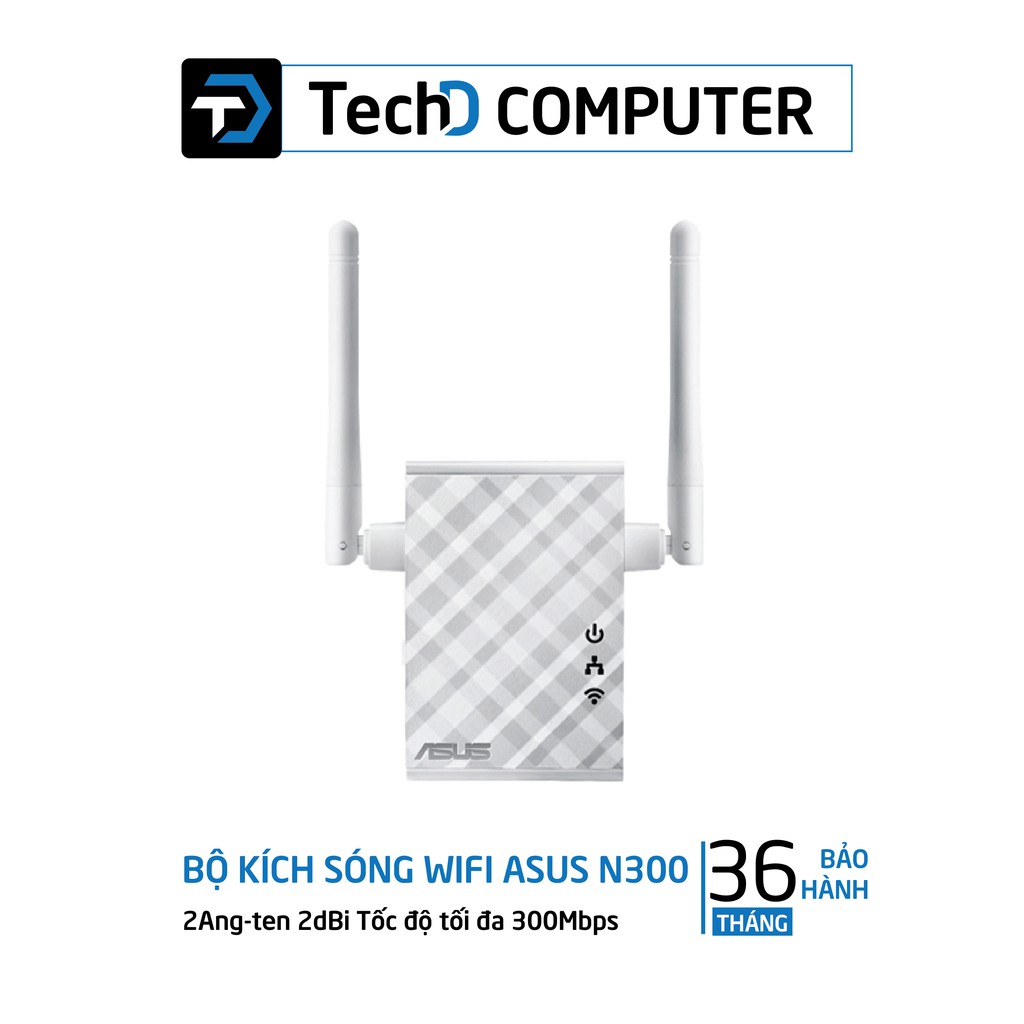 Bộ Kích Sóng Wifi Asus RP-N12 N300 2 Ăng-ten 2dBi Giúp Tăng Độ Phủ Sóng