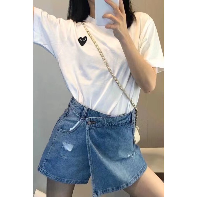 Áo Thun Cotton Tay Ngắn Cổ Tròn Thêu Họa Tiết Cổ Điển Thời Trang Unisex