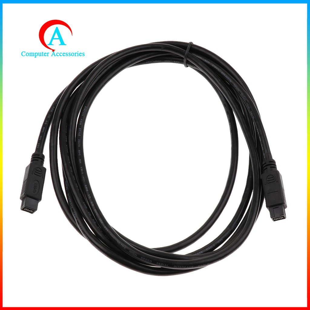 Dây Cáp 6ft Firewire 800 IEEE 1394b 9-Pin Male Sang 9-Pin Male Tốc Độ Cao