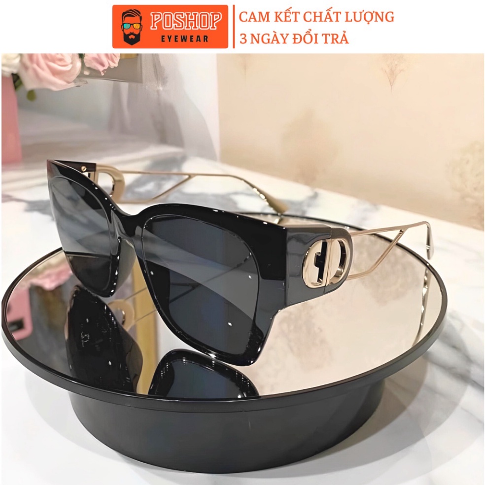 Kính mát nam nữ POSHOP  thời trang chống tia uv400 gọng kim loại mắt vuông to hot trend hàn quốc D001