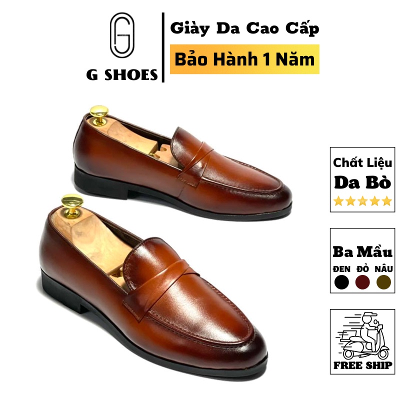 Giày lười nam da bò thật bảo hành 1 năm - Mã T183