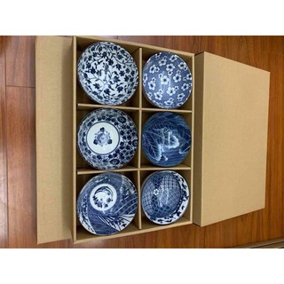Bộ 6 Bát Gốm Sứ Nhật - Hoa Văn Độc Lạ (MX2072)