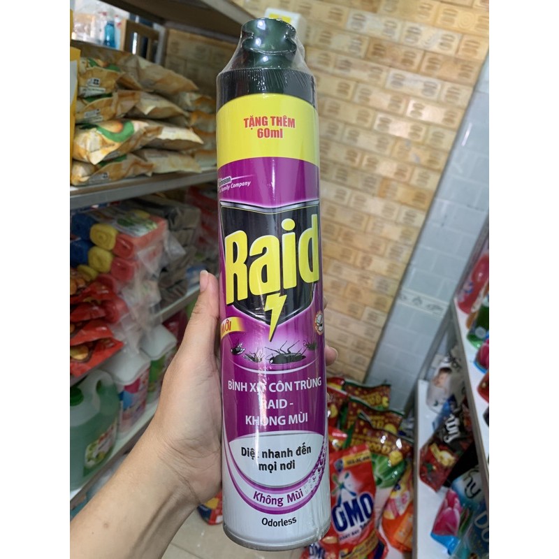 Bình xịt côn trùng RAID không mùi 600 ml