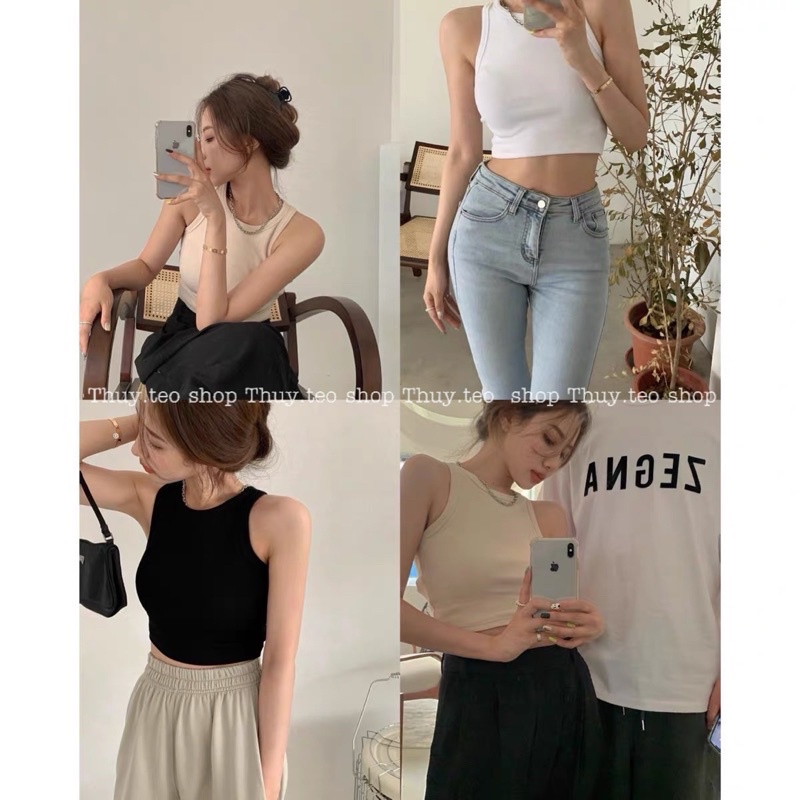 Áo len tăm ba lỗ ngược sexy Áo ba lỗ nữ chất len tăm
