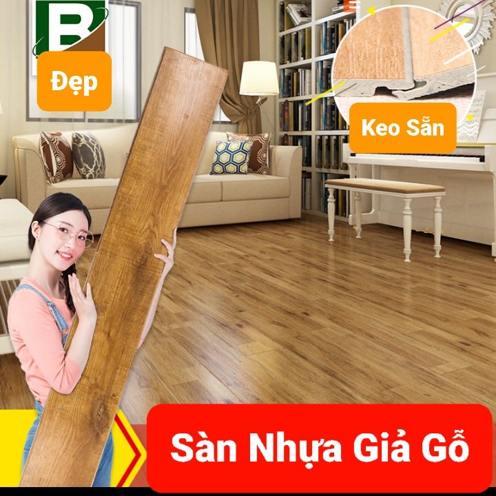COMBO 7 TẦM Sàn Nhựa Giả Gỗ, Sẵn Keo, Kích Thước 91,5x15,4 cm