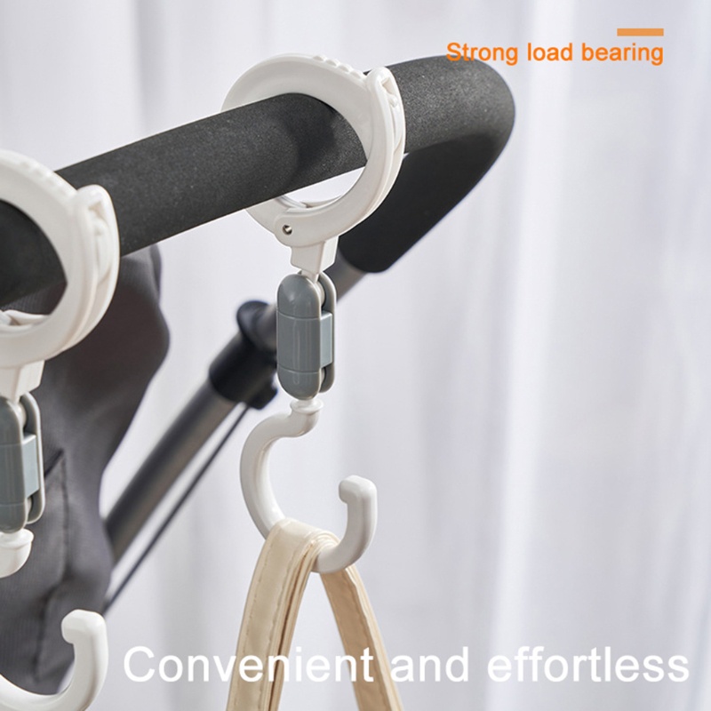 1 / 2 Móc Treo Đồ Xoay 360 Độ Gắn Xe Đẩy Em Bé