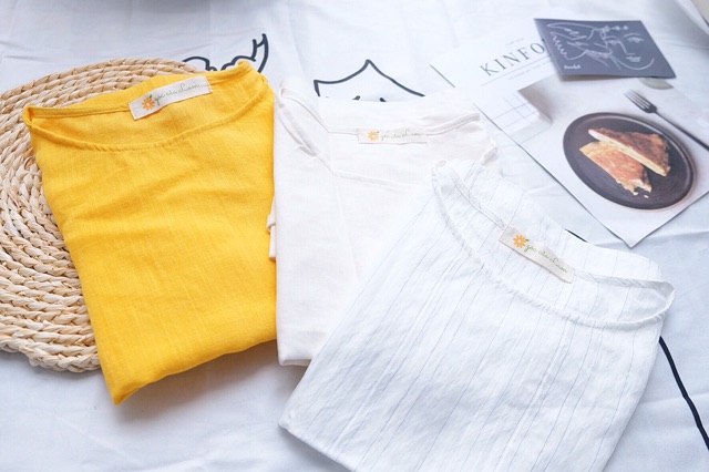 Áo kiểu nữ tay ngắn nút hông Croptop Freesize Basic Góc của Lam | BigBuy360 - bigbuy360.vn