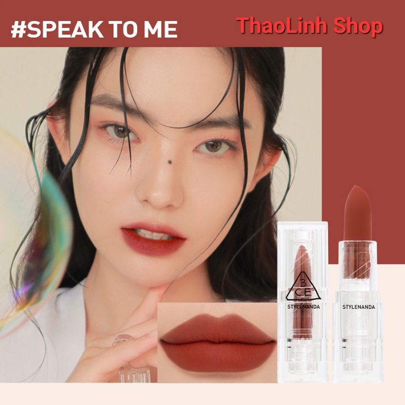 Son Thỏi Lì 3CE Soft Matte Lipstick vỏ trong suốt 3.5g ( Chính hãng ) new date