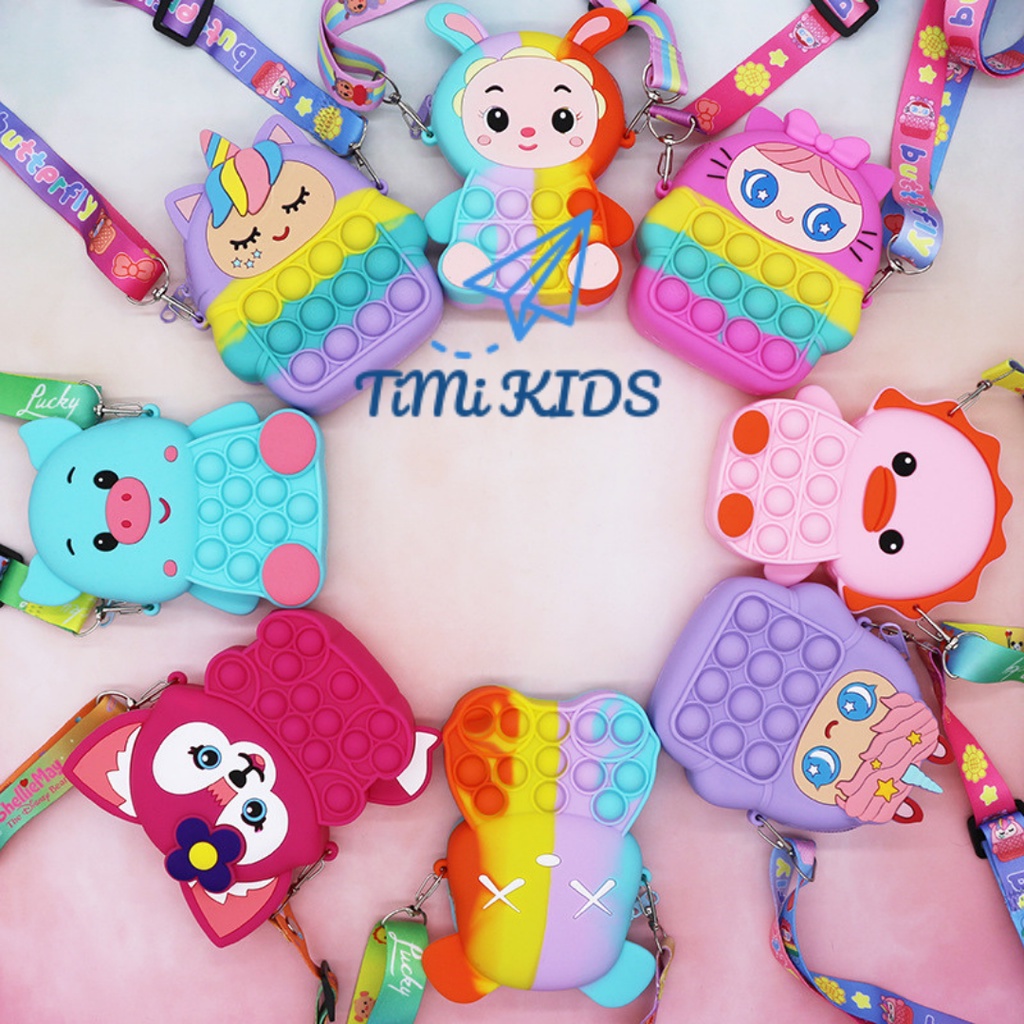 MẪU MỚI 2023 Túi đeo chéo pop it cho bé phiên bản giải tỏa căng thẳng đủ mẫu