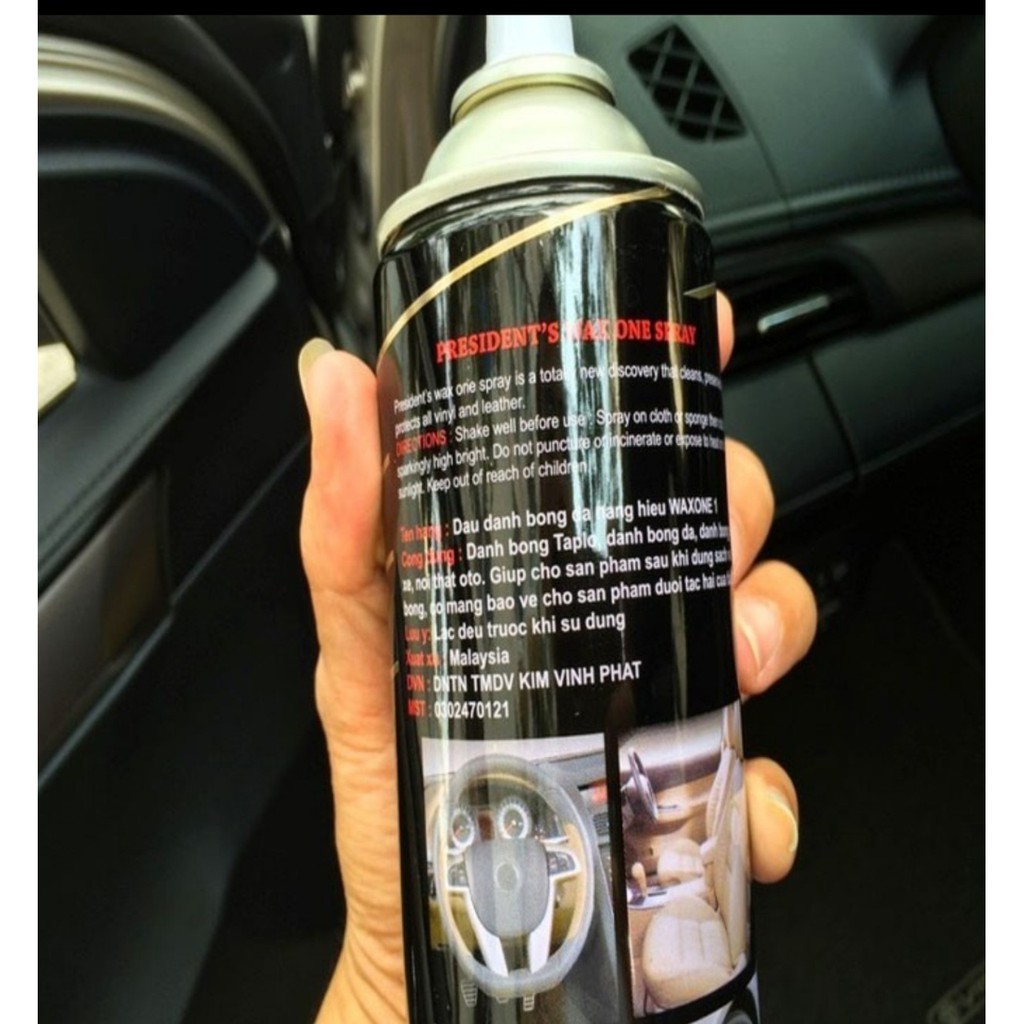 Xịt dưỡng bóng WAX ONE 450ml tạo mùi thơm tự nhiên và nội thất oto (Thái Lan) - LuxCar Auto