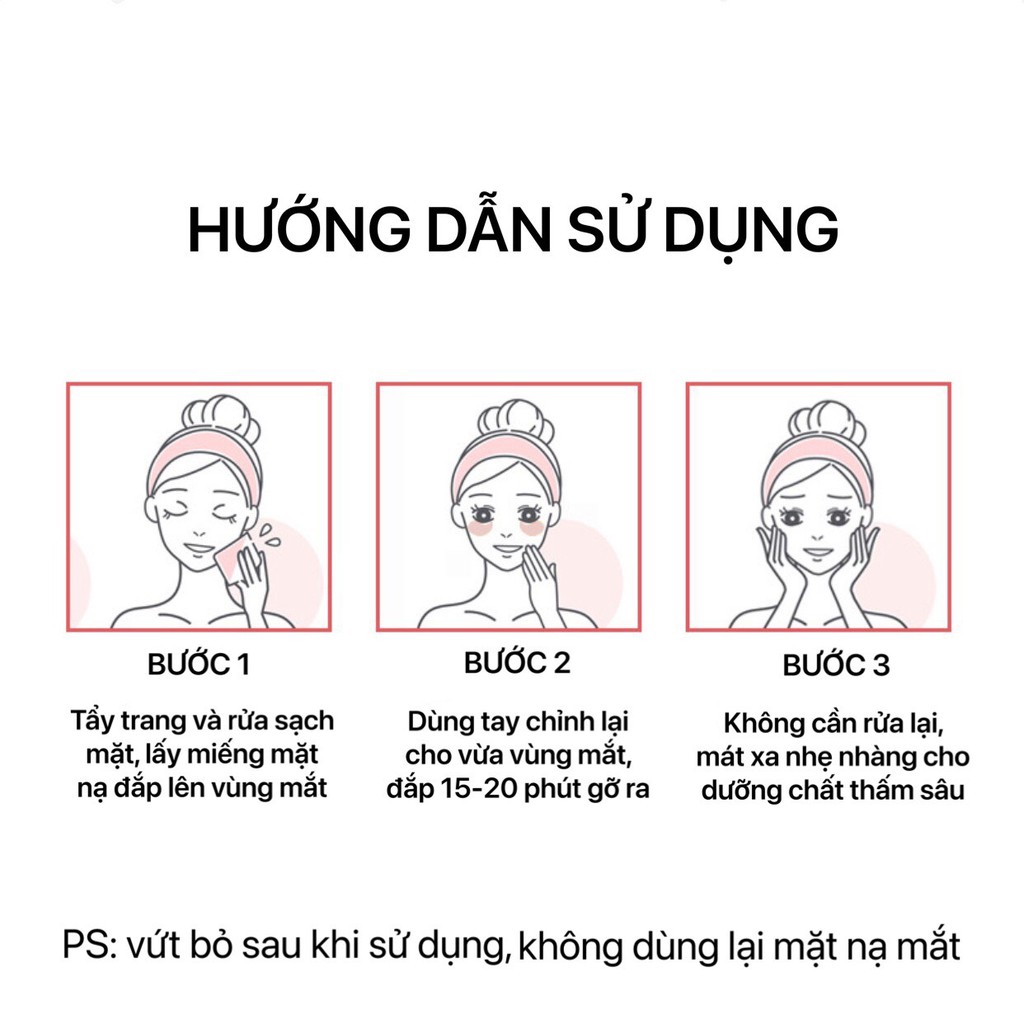 60 miếng mặt nạ mắt SERSANLOVE thực vật dưỡng ẩm đàn hồi giảm quầng thâm bọng mắt Racoony Eye Mask SESA01