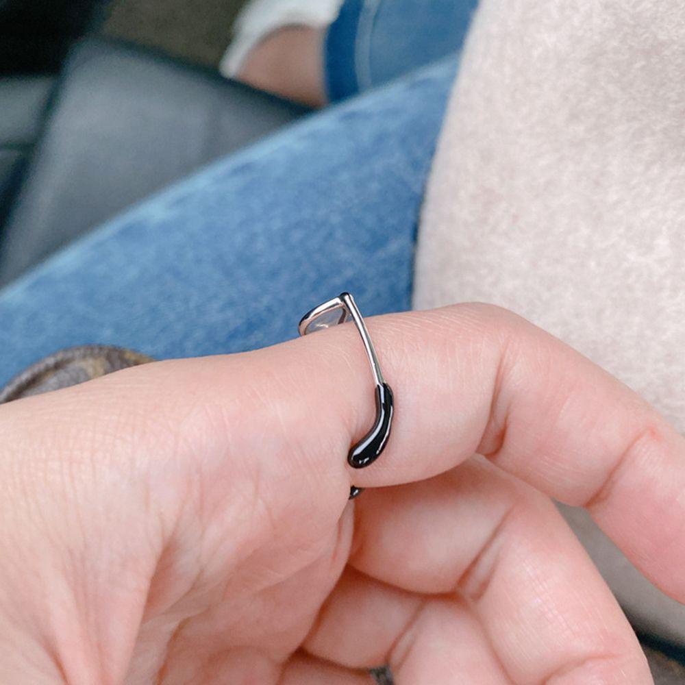 Nhẫn Đồng Tráng Men Hình Mắt Kính Phong Cách Hàn Quốc Dễ Thương