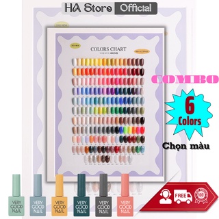 Combo 6 sản phẩm Very good Nail chính hãng Sơn gel cao cấp Hàn quốc  [ Chọn 6 màu ]
