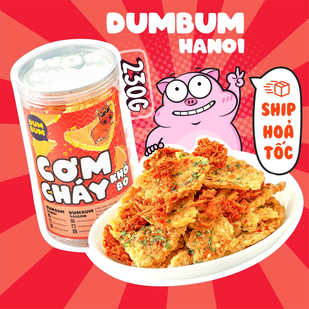 Cơm cháy lắc khô bò 250g DumBum đồ ăn vặt Hà Nội