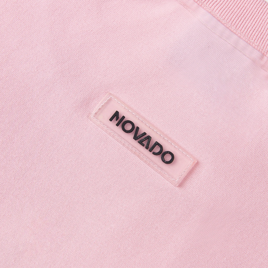 Áo Phông Nam / Nữ Tay Lỡ Unisex Novado Fashion Cotton 4 Chiều Form Rộng Dày Dặn Thoáng Mát Hồng N13H-CV