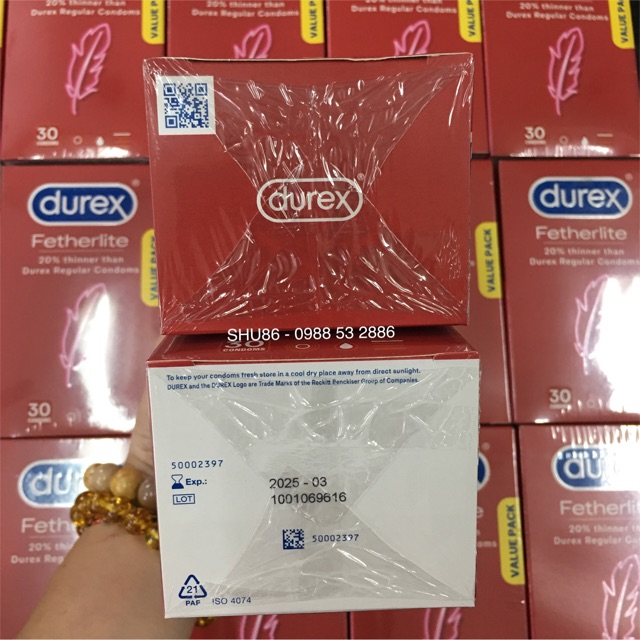 [HÀNG ÚC CHUẨN] Bao cao su siêu mỏng Durex Úc - Durex Fetherlite - Hộp 30 chiếc