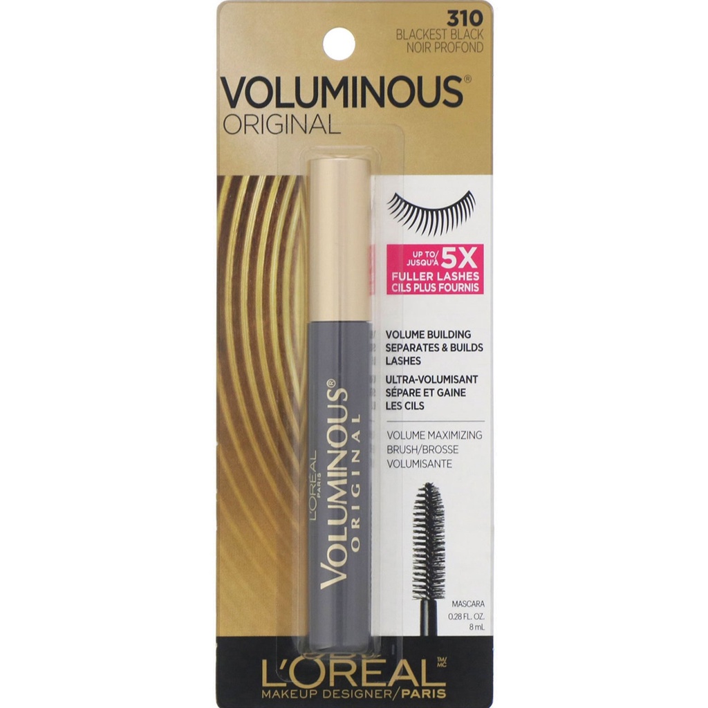 L'Oreal Paris Voluminous Original Mascara - Blackest Black 310 (Mỹ)