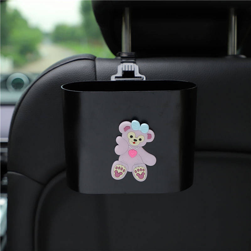 Foldable Car Trash Can Retractable Car Supplies Shopping Bags Hanging Car Seat Rear Cartoon Storage Auto department store supplies