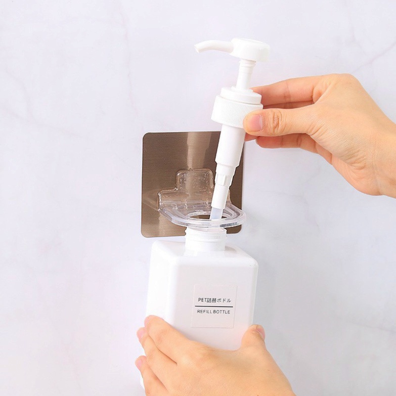 Giá móc treo chai nước rửa tay , dầu gội đầu sữa tắm dán tường Living C TC siêu dính chịu lực 3kg DANA