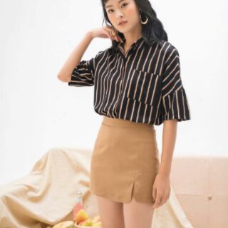 Pass áo sơ mi kẻ Tyribee (màu cam)