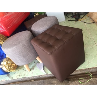 Ghế đôn vuông cao 40cm da simili
