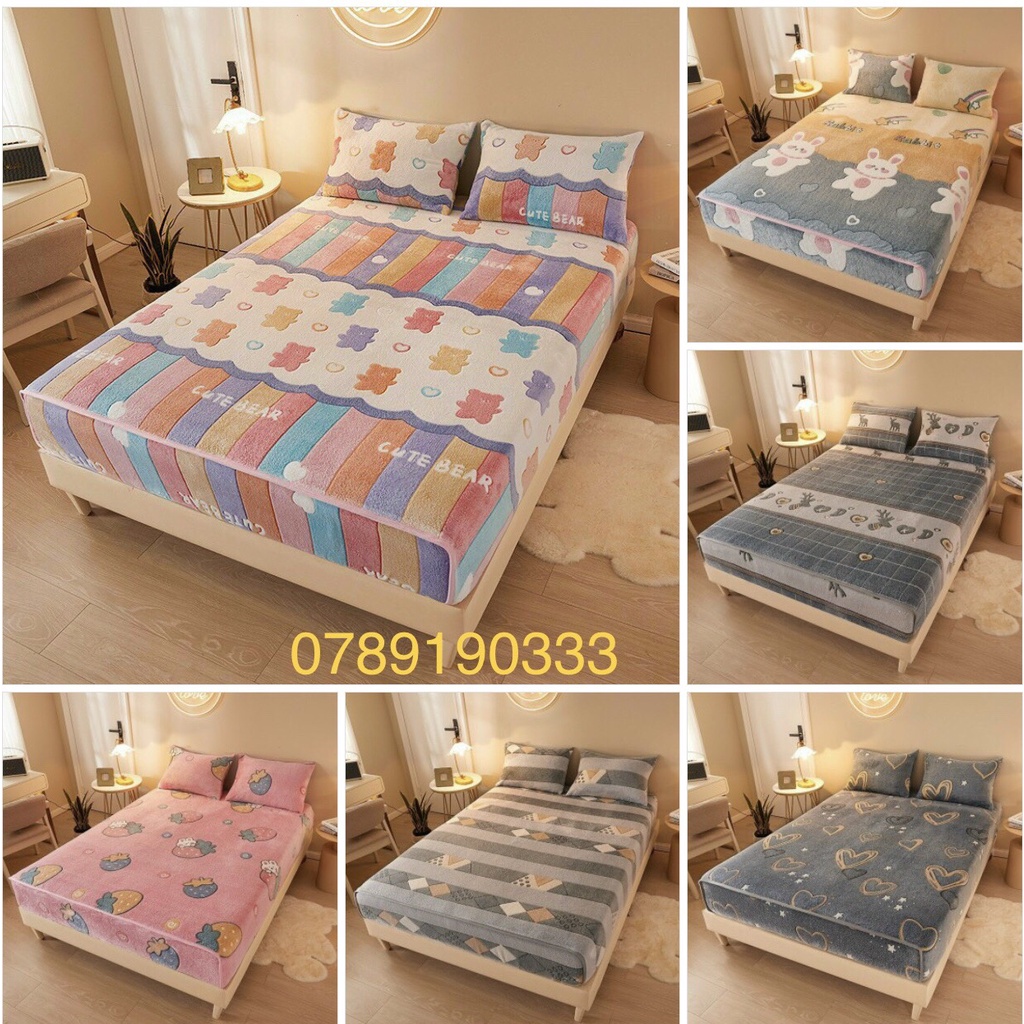 Ga gối nỉ sữa bọc đệm, set ga kèm gối nỉ sữa, thảm nỉ tuyết sữa mền mịn, ga nỉ tuyết bọc đệm nhiều họa tiết đủ size