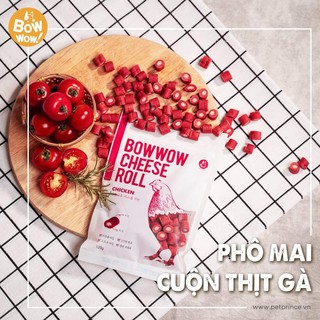 Bánh thưởng cho chó Thịt gà cuộn phô mai Bowwow Cheese roll chicken 120g