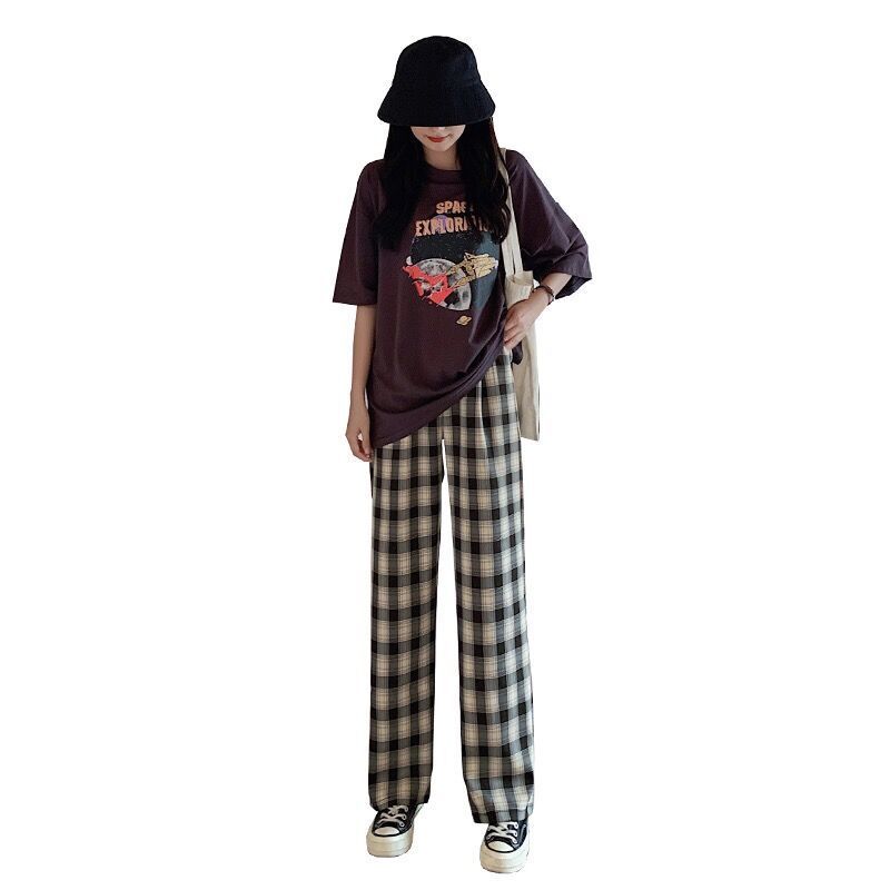 Summer Plaid Slim Long Pants